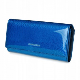 Modrá kožená peňaženka Alessandro - Magnet