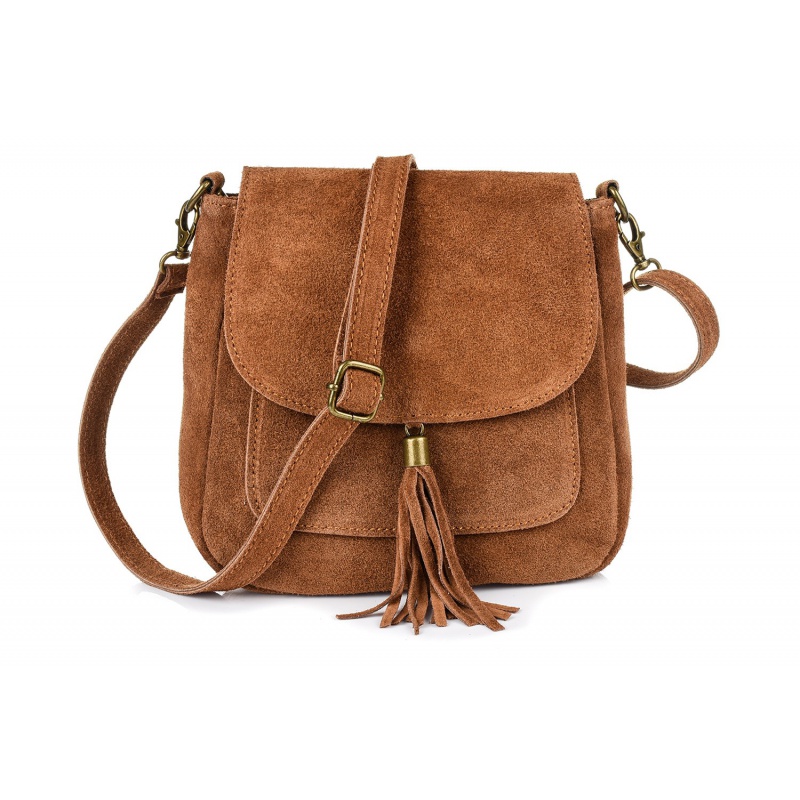 Semišová kožená kabelka CAMEL Semišová kožená kabelka CAMEL
