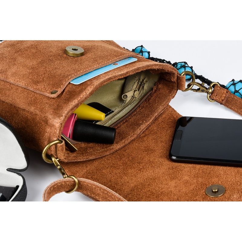 Semišová kožená kabelka CAMEL