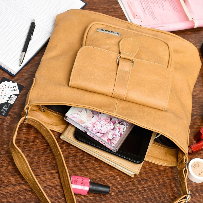 Hnedá Kožená kabelka KLASIK BELTIMORE