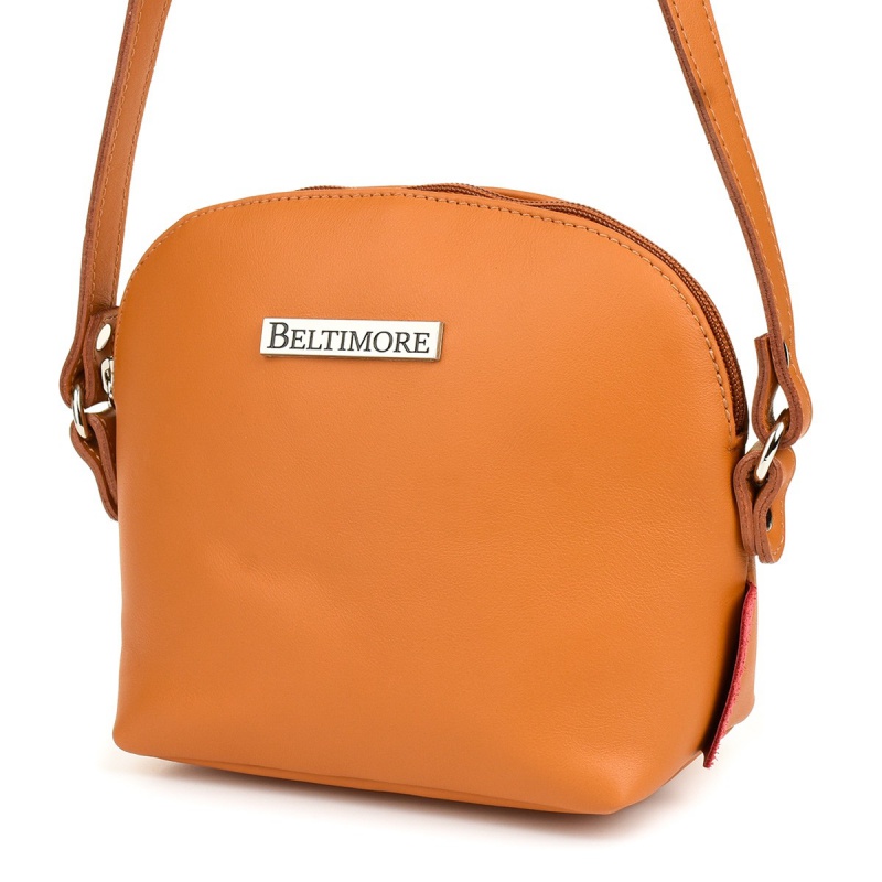 Malá kožená crossbody camel