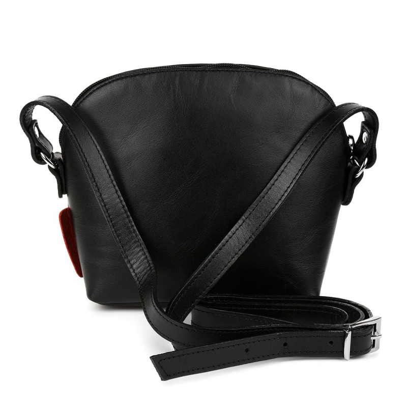 Malá kožená crossbody čierna