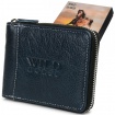 Modrá kožená peňaženka WILD