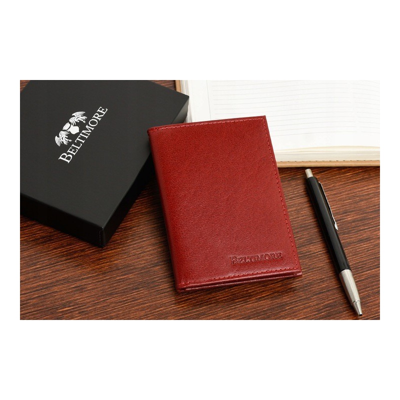 Kožená peňaženka na karty - červená