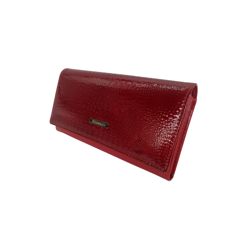 Červená lakovaná peňaženka klasik Alessandro
