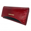 Červená lakovaná kožená peňaženka GREGORIO