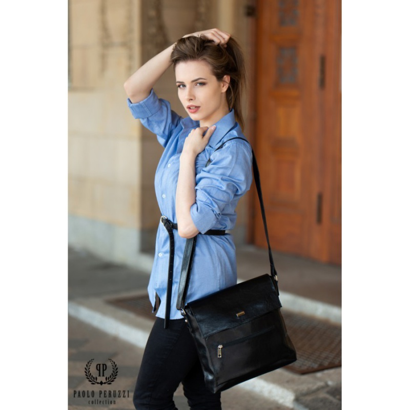 Crossbody dámska čierna kabelka Bianca