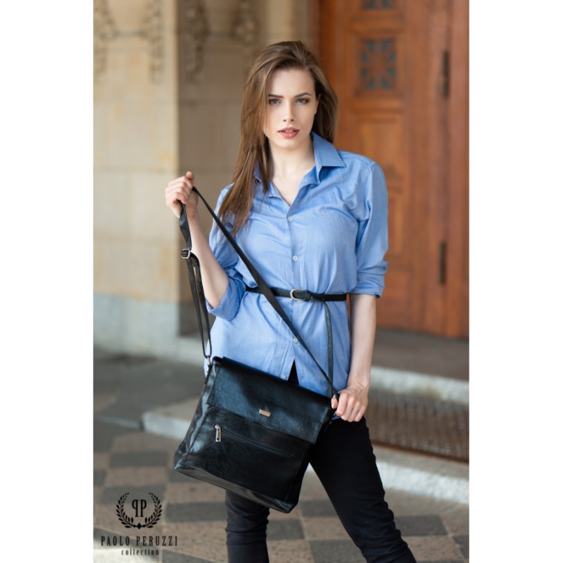 Crossbody dámska čierna kabelka Bianca