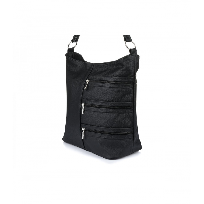 Kožená čierna dámska kabelka Gloria