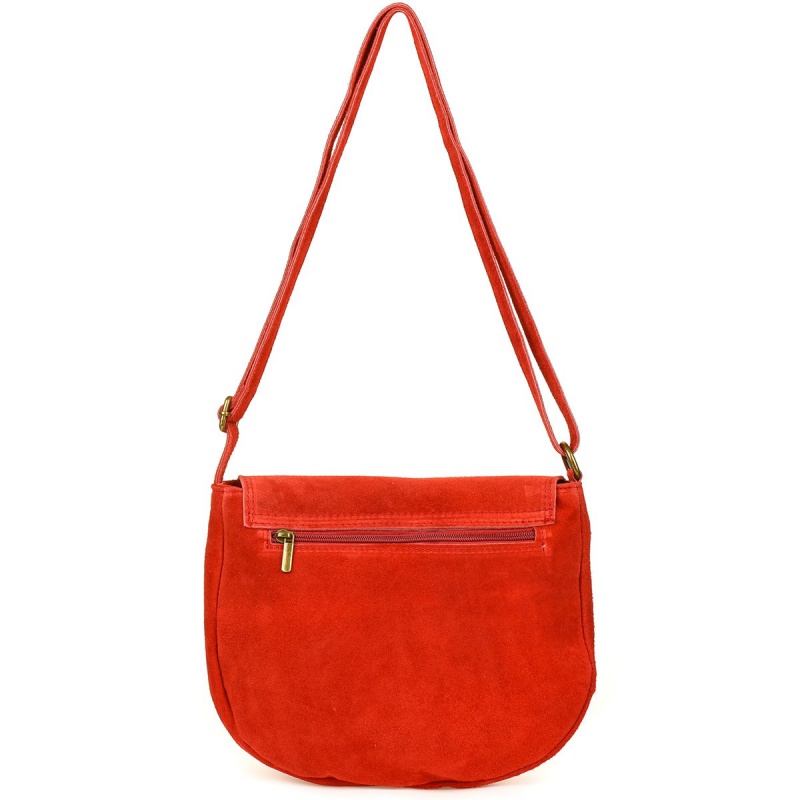 Kožená červená dámska crossbody kabelka Bonnie