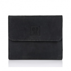 Kožená malá dámska čierna peňaženka PP