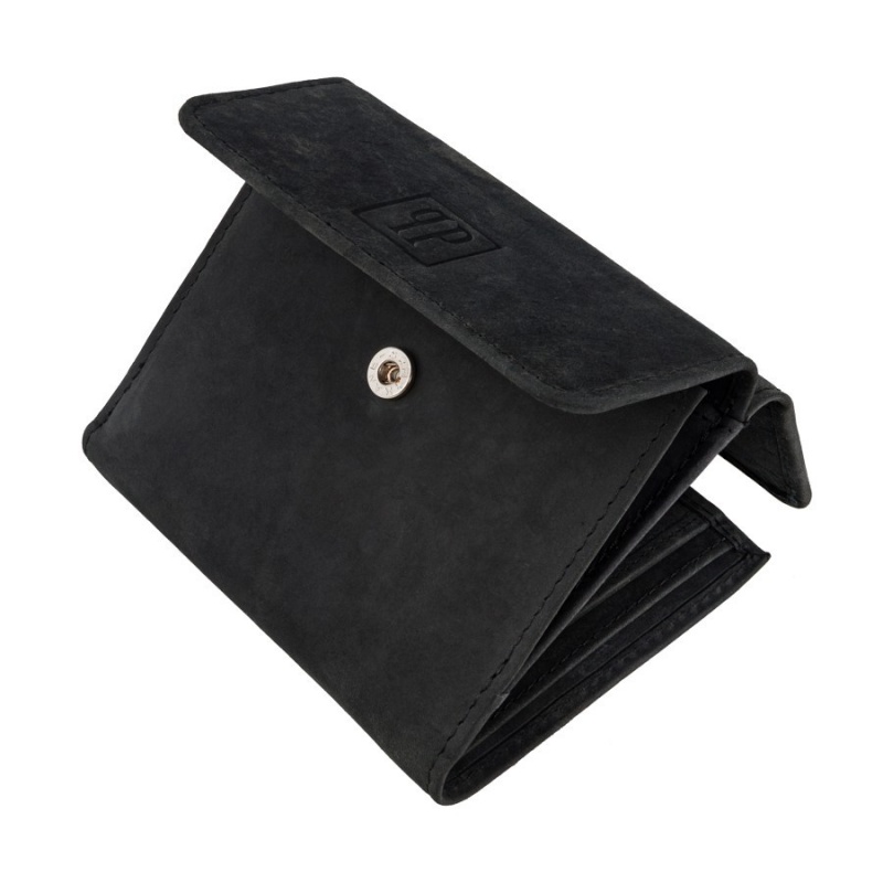 Kožená malá dámska čierna peňaženka PP