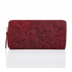 Kožená červená kvetovaná peňaženka