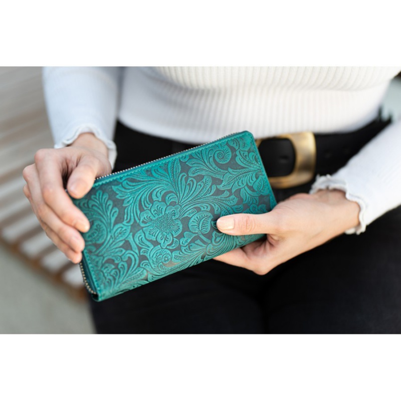 Kožená zelená dámska peňaženka BRENNA