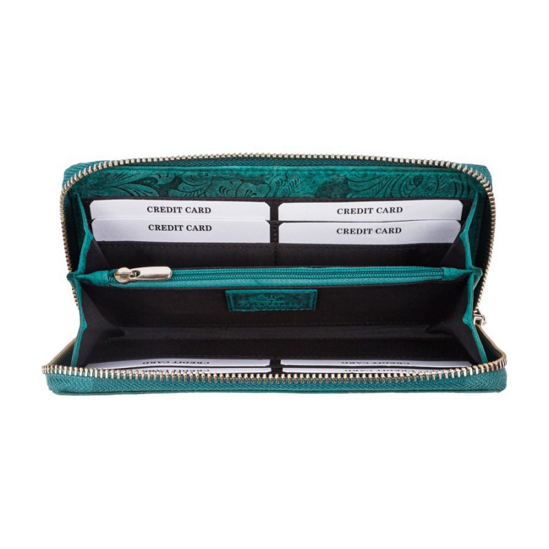 Kožená zelená dámska peňaženka BRENNA