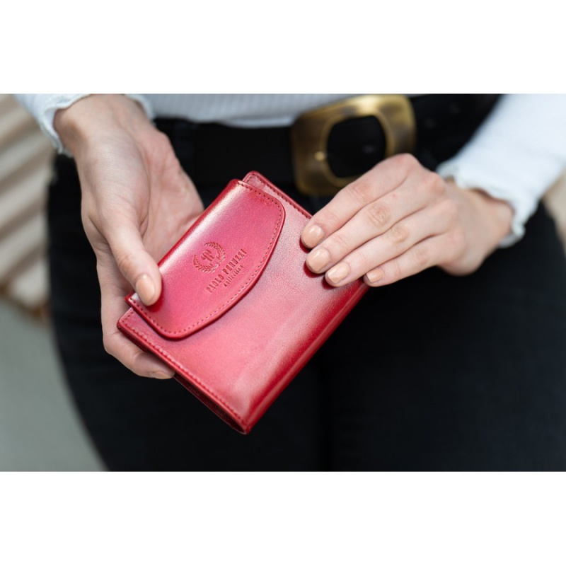 Dámska červená kožená peňaženka BRISA