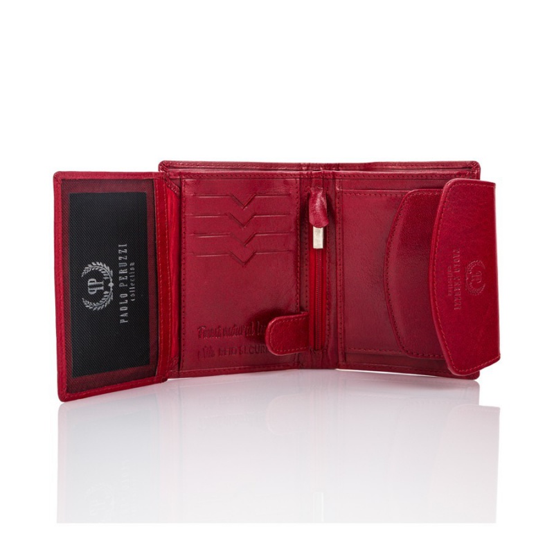 Dámska červená kožená peňaženka BRISA