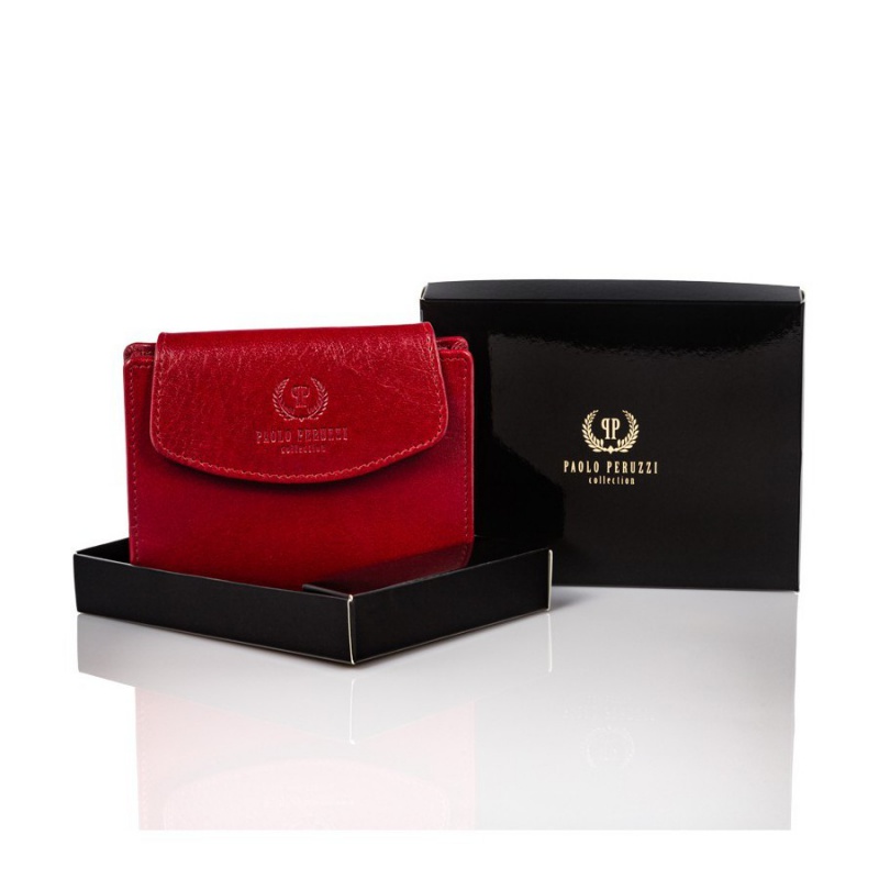 Dámska červená kožená peňaženka BRISA