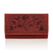 Červená kožená dámska peňaženka Vintage