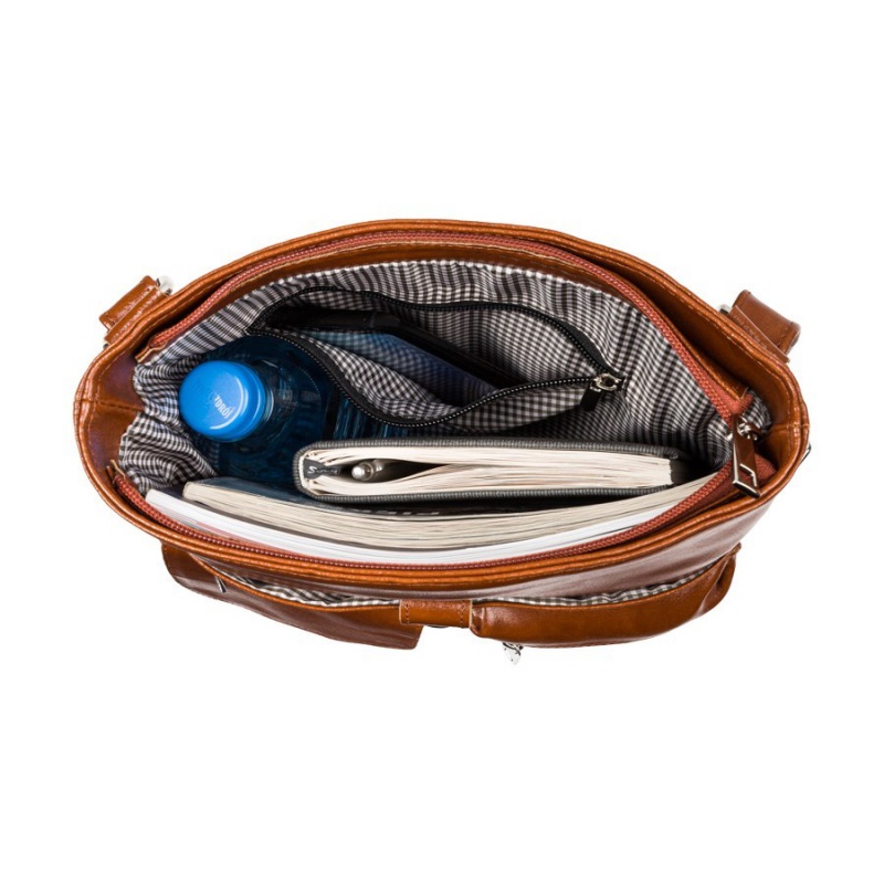 Dámska kožená koňaková crossbody kabelka Bria