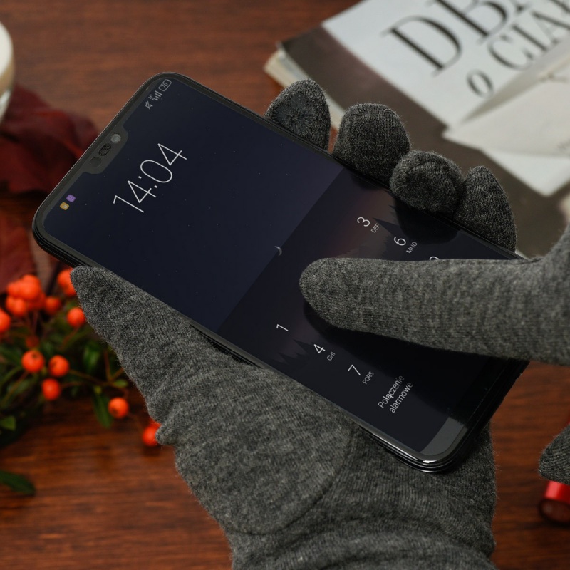 Šedé bavlnené dámske rukavice