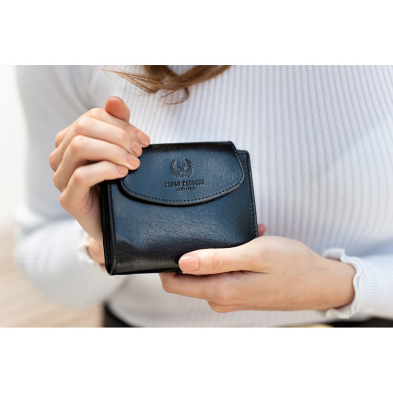 Dámska čierna kožená peňaženka Paolo Peruzzi
