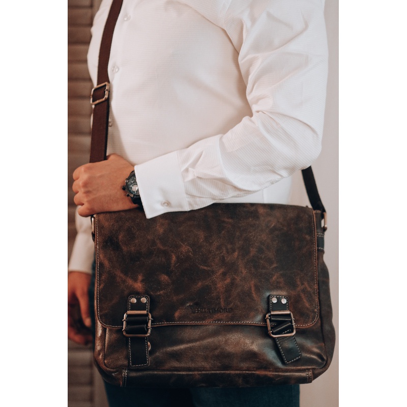 Pánska kožená hnedá taška cez rameno ARDON