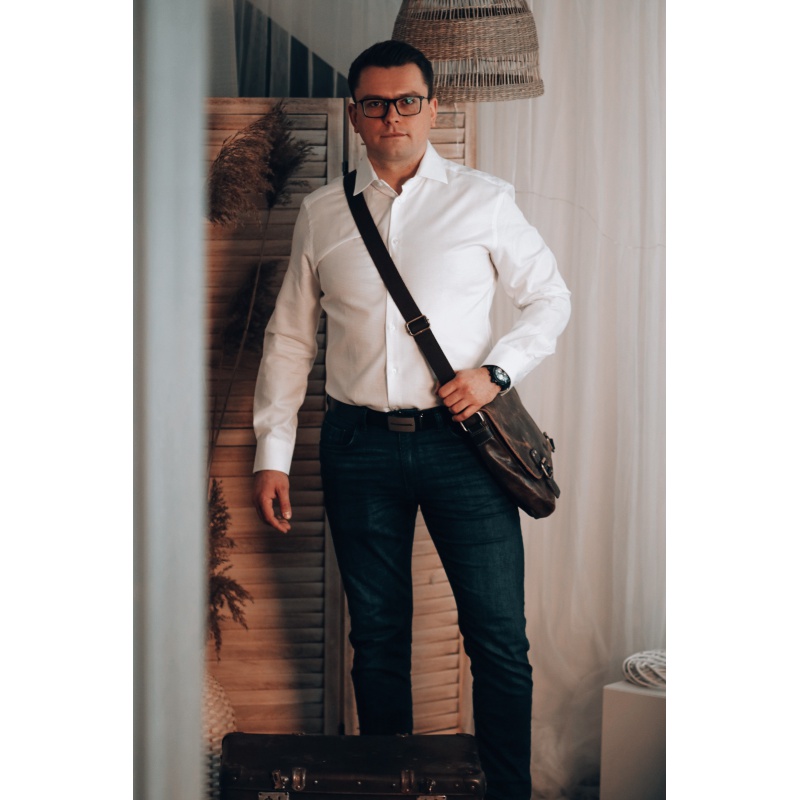 Pánska kožená hnedá taška cez rameno ARDON