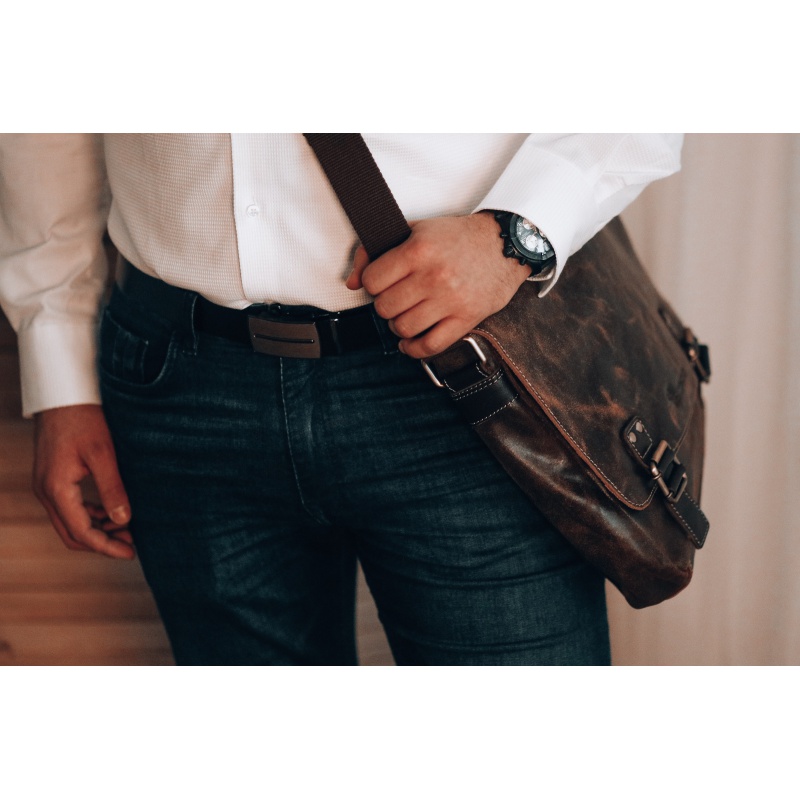 Pánska kožená hnedá taška cez rameno ARDON