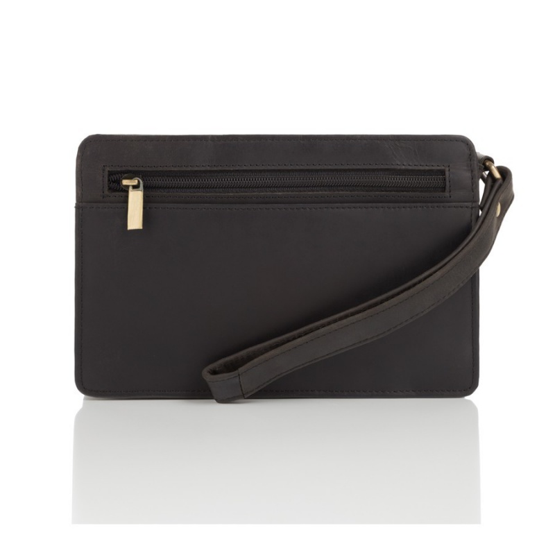 Čierna pánska kožená príručná taška ANDERS