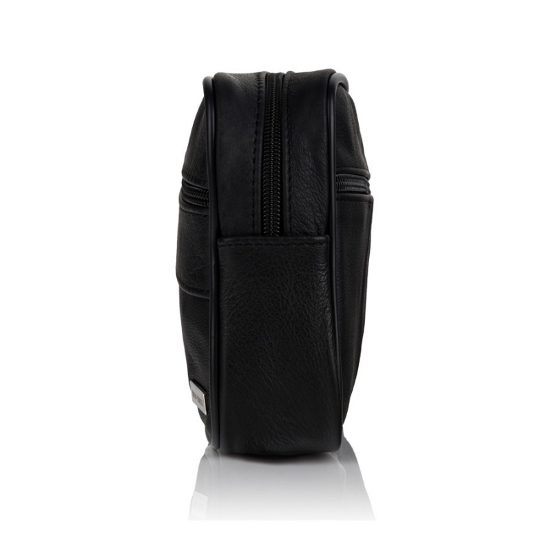 Pánska čierna kožená príručná taška BING