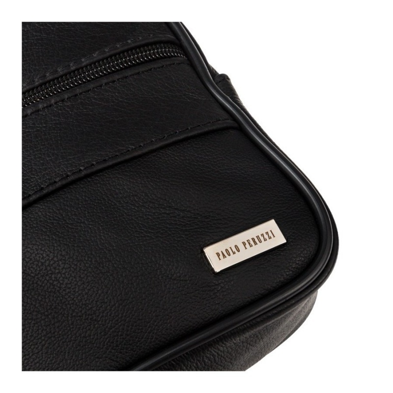 Pánska čierna kožená príručná taška BING