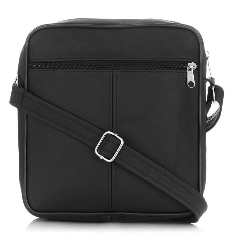Kožená pánska čierna crossbody taška AMANTIUS