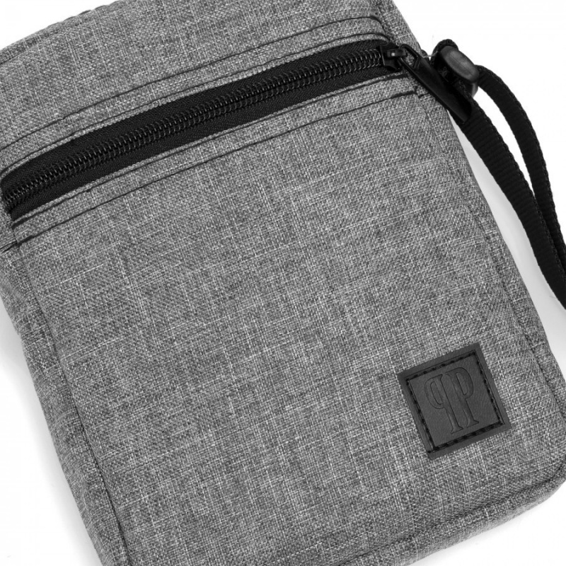 Šedá crossbody taška Paolo Peruzzi