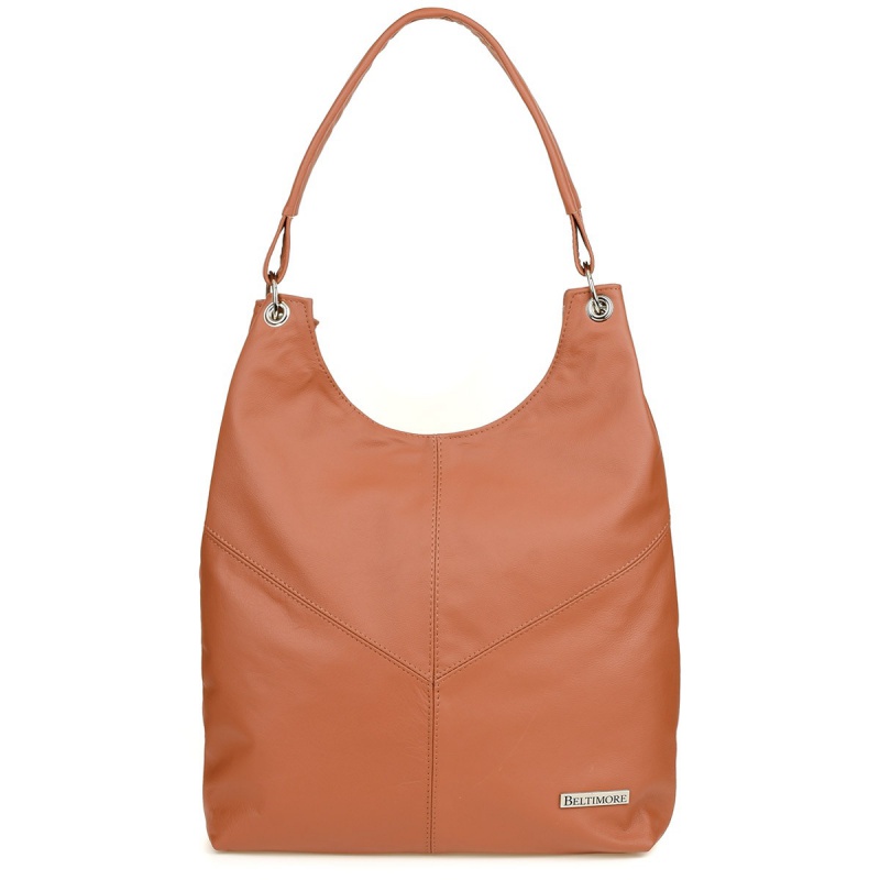 Koňaková kožená dámska kabelka PARIS