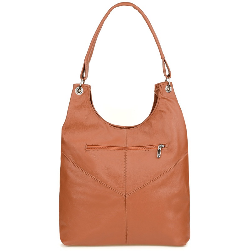 Koňaková kožená dámska kabelka PARIS