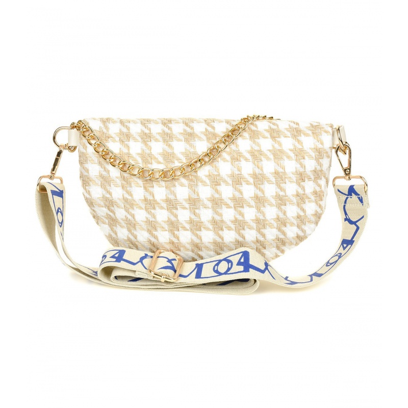 Béžovobiela crossbody kabelka PENNY