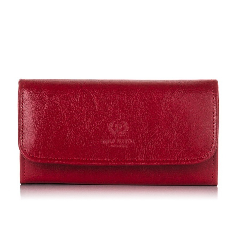 Červená kožená dámska peňaženka Peruzzi