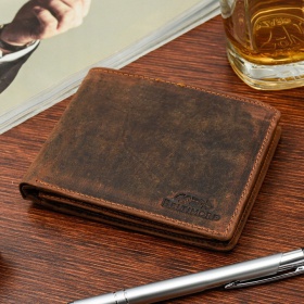 Kožená pánska hnedá vintage peňaženka