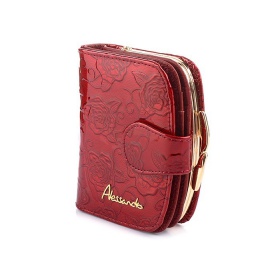Červená kožená dámska peňaženka ALESSANDRO ROSE