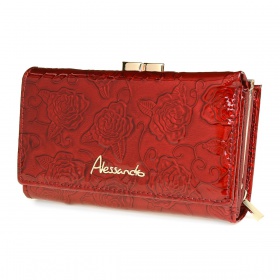 Dámska červená kožená peňaženka SHINE ROSE