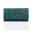Dámska kožená zelená floral peňaženka Peruzzi