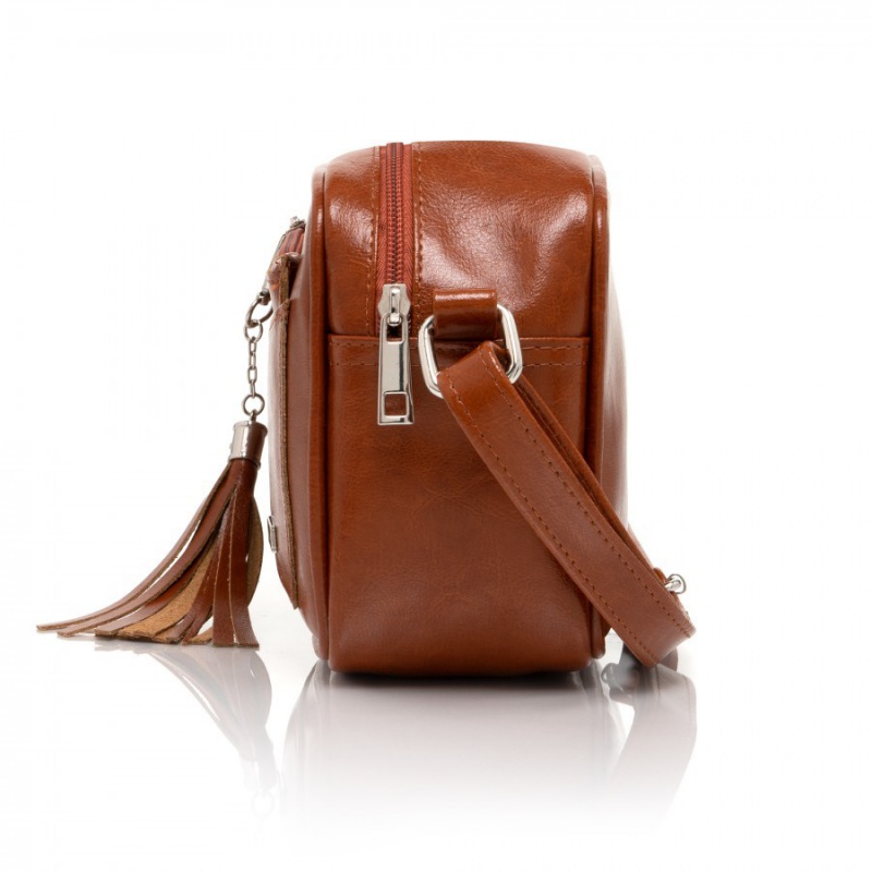 Dámska kožená koňaková kabelka SABRINA