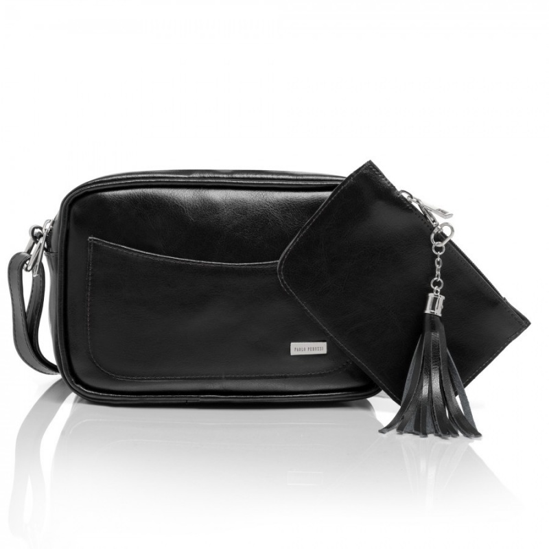 Dámska kožená čierna kabelka SABRINA