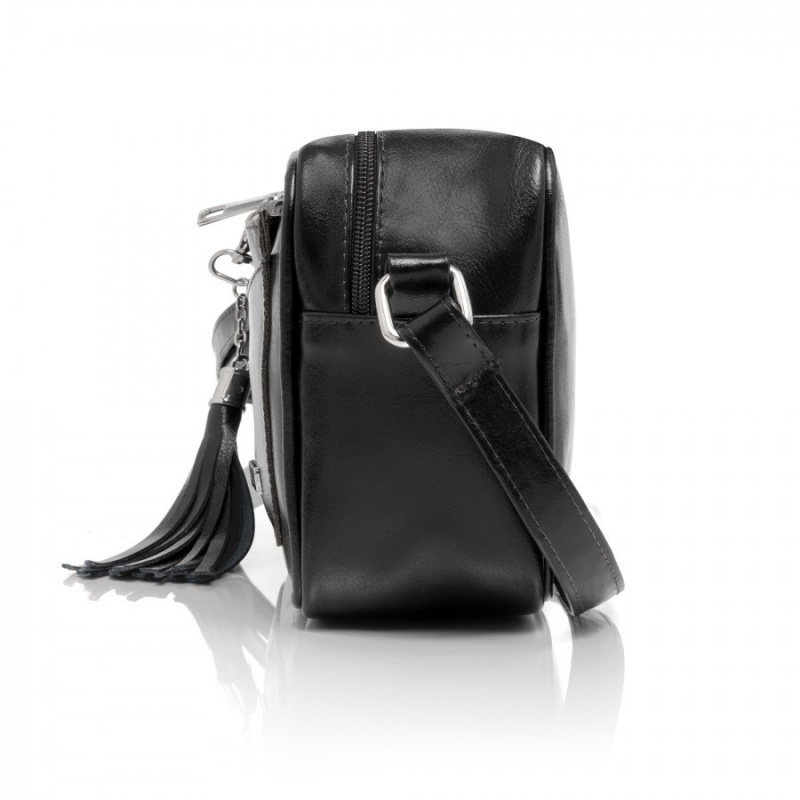 Dámska kožená čierna kabelka SABRINA