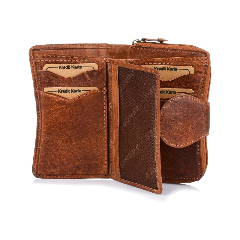 Dámska hnedá kožená peňaženka ANTONIA