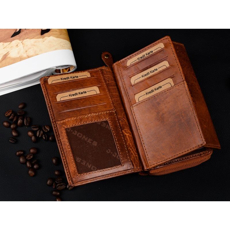 Dámska kožená hnedá peňaženka ANAIS