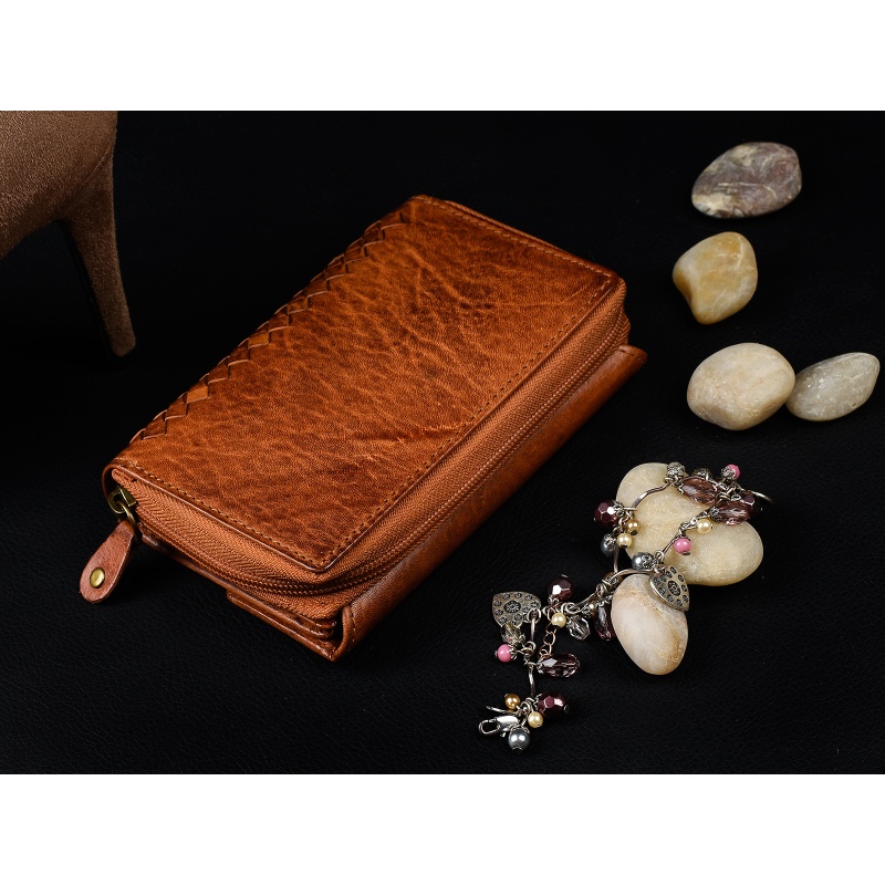 Dámska kožená hnedá peňaženka ANAIS