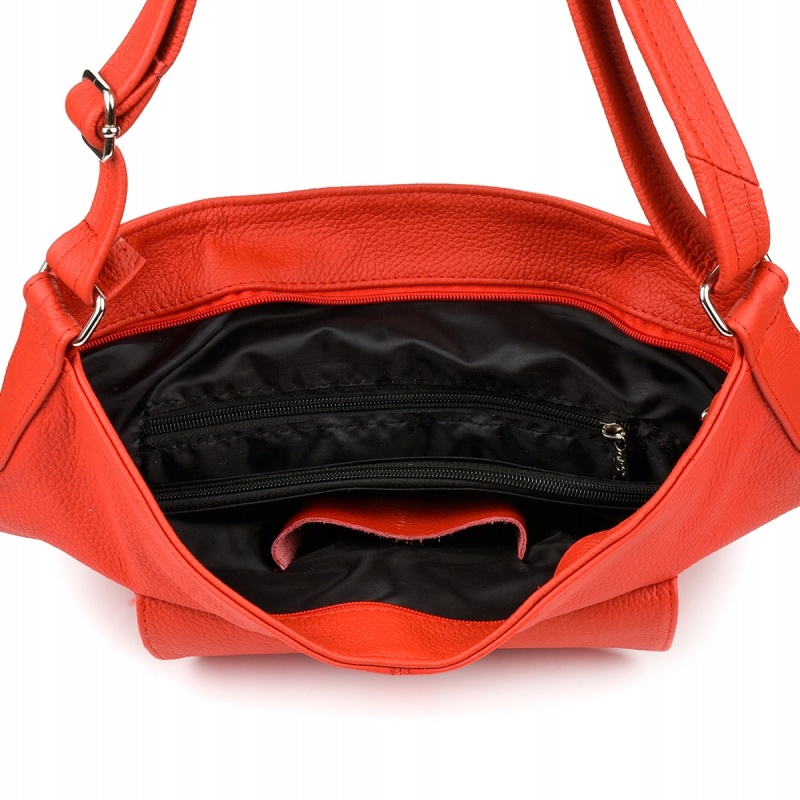 Červená kožená kabelka KLASIK BELTIMORE