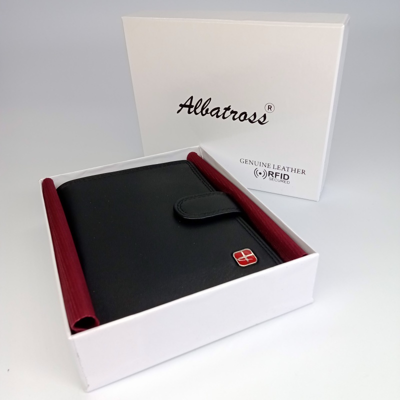 Pánska čierna kožená peňaženka LESTER